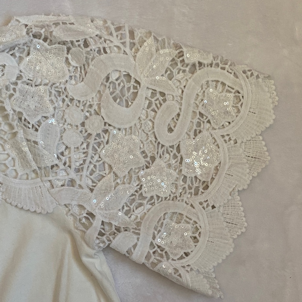 ON 12th Chic White Lace Women's Blouse - Picture 7 of 9